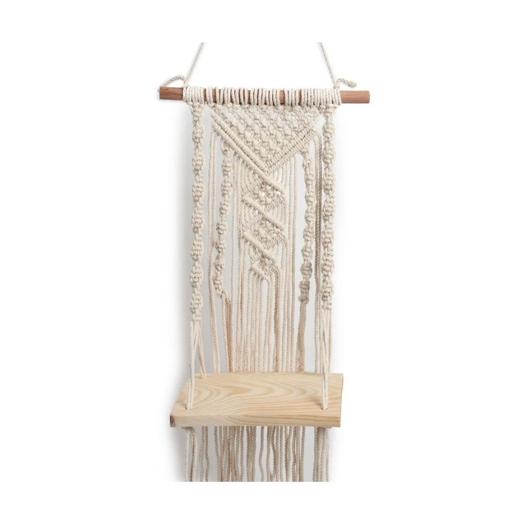 Artisanal Macrame Wall Hanging Shelf Rustic Storage Solution